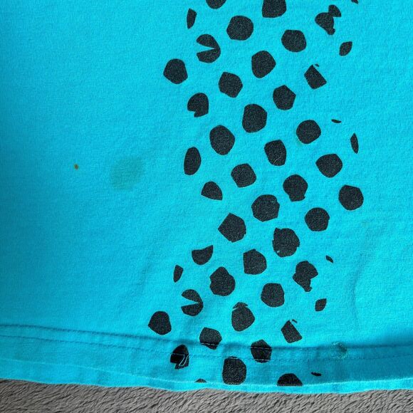 Maison Noir Smiley Face Spray Paint Blue Crewneck Shirt Men's Size 3XL - Picture 3 of 7